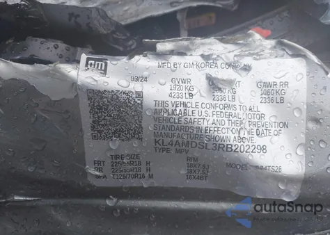 2024 Buick Encore Gx Sport Touring Fwd из США, поврежденный, VIN KL4AMDSL3RB202298